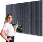 Large Cork Bulletin Board for Wall 36"x24", 6 Pack Felt Slat Wall Panel Tiles with 30 Pushpins, 25 Safe Removable Adhesive Tabs, Decorative Pin Board Tack Board for Office Home School