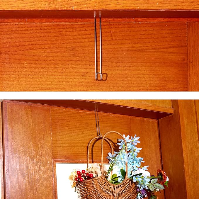 8 pcs Mini Hooker, Door Hooks, Adjustable Width Door Hanger Wreath Hook for Door or Fence