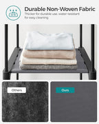 SONGMICS Closet Wardrobe, Portable Closet for Bedroom, Clothes Rail with Non-Woven Fabric Cover, Clothes Storage Organizer, 55.1 x 16.9 x 68.5 Inches, Gray URYG02GY