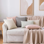 MIULEE Pack of 2 Corduroy Decorative Throw Pillow Covers 18x18 Inch Soft Boho Striped Pillow Covers Modern Farmhouse Home Decor for Sofa Living Room Couch Bed Light Grey
