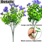 Artificial Flowers for Outdoors Fake Plants, 12pcs Fake Flowers Artificial Plants Outdoor UV Resistant,Silk Faux Flowers Shrubs Greenery Plants for Porch Garden Patio Window Box Decor