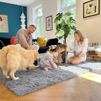 OLANLY 2x6 Machine Washable Runner Rugs for Hallway, Soft Fluffy Shaggy Bedside Rugs for Bedroom, Living Room, Indoor Floor Carpet for Kids Girls Boys, Nursery Rooms, Home Decor Aesthetic, Light Grey