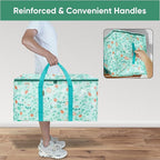 BALEINE 4-Pack Oversized Moving Bags with Reinforced Handles, Heavy-Duty Storage Tote for Clothes, Moving Supplies (Spring Stroll, 4-Pack)