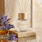 Reed Diffuser Set, Binca Vidou Lavender Orange & Lemon Natural Scent Oil Diffusers with Sticks for Home Office Bathroom Aromatherapy Decor 1.69oz x 2