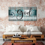 Extra Large Christian Wall Decor Scripture Wall Art Give It to God and Go to Sleep Bedroom Pictures Inspirational Bible Verses Wall Decor Turquoise Teal Religious Artwork Living Room Decoration 30x60"