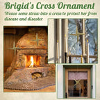 Kathfly 2 Pcs St. Brigid's Wall Cross and Card Irish Gift Saint Brigid's Cross History Card Irish Blessing Gift Ireland Hanging Wall Traditional Decor for Celtic Imbolc Home(10 in,Fresh,Green)