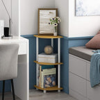 Furinno TURN-N-TUBE Corner Shelf, 3-Tier Corner Bookshelf, Display Storage Shelves with Open Shelves, for Organization and Storage, Living Room, Home Office, Garage, Beech