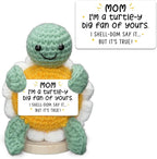 HEXMOZ Gifts for Mom from Daughter, Son - Birthday Gift, Ideas for Mothers, Mamas, Mother-in-Law - Handmade Collectible Turtle Daisy Doll Crochet Emotional Support with Positive Card