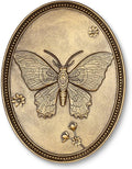 Vintage Butterfly Wall Sculpture, Antique Wall Decor, Gold Wall Art, Hanging Decoration with Embossed Butterfly Design, Vintage Decoration for Living Room Bedroom and Hallway, Housewarming Gift