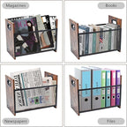 Magazine Holder, Desktop Magazine Rack File Holder Organizer Rustic Storage Basket for Magazines, Books, Newspapers, Tablets (Medium)