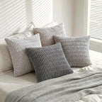 Fancy Homi 4 Packs Decorative Throw Pillow Covers for Living Room Couch Bed, Modern Farmhouse Boho Home Décor Accent Cushion Case, 12" x 12", Grey Series