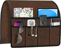 Joywell Recliner Organizer with 6 Pockets Armchair Caddy Remote Control Holder for Couch Armrest Organiser Non Slip Sofa Arm Chair Caddie Storage for Magazine, Tablet, Phone, iPad, Brown