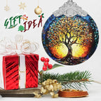 Christmas Ornaments - Stained Glass Christmas Decor - Tree of Life Ornaments for Christmas Tree - Christmas Tree Ornament - Gifts for Family, Friends, Couple - Xmas Gift Ideas - Unique Gift