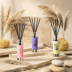 Airkeep Reed Diffuser Set,1.69 fl oz (50 ml) - Lavender Eucalyptus Oil Diffusers with 8 Reed Sticks,Home Fragrance Reed Diffuser for Bathroom Shelf Decor