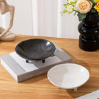 6" Small Decorative Bowl, Multi-Purpose Decorative Bowls for Keys, Candy and Home Decor, Ceramic Bowl （Retro White）