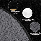 4x4.6 Feet Black Hexagon Rugs for Bedroom, Ultra Soft Fluffy Hexagon Area Rug for Kids Room, Cute Shag Rugs for Boys Girls Room, Fuzzy Plush Carpet for Tent Castle Home Decor