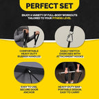 Tribe Lifting Resistance Bands for Working Out Men and Women - Set of 5 Pull Up Bands for Strength Training, Exercise Bands with Handles, Door Anchor and Bar Options for Home Gym