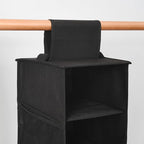 Hanging Shoe Organizer for Closet with Side Mesh Pockets，Hat Racks for Baseball Caps，Shoe and Hat Holder & Storage，8-Shelf，Black，2 Pack