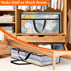 8 Pack Long Clear Storage Bags for Comforter, Clothes & Bedding, Plastic Blanket Storage with Zipper and Handle, Moving Bags, Closet Organizer and Under-Bed Storage (90L, 39.4"*7.1"*19.7")
