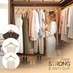 Utopia Home Premium Wooden Hangers 50 Pack - Durable & Slim Coat Hanger - Suit Hanger with 360-Degree Rotatable Hook - Wood Hangers with Shoulder Grooves (Natural Color)