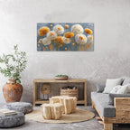 Abstract White Flower Wall Art Golden Floral Pictures Wall Decor Neutral Flowers Canvas Painting Boho Blossom Posters Print Nature Botanical Artwork Bedroom Living Room Office Home Decoration 20x40