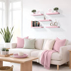 Sorbus Floating Shelves for Wall – 16 Inch Floating Shelf for Kitchen, Bedroom, Living Room, Bathroom, Home & Wall Decor - Mounted Bathroom Shelves with Invisible Brackets (Soft Pink, 2 Pack)