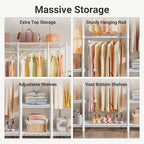 VIPEK V50 Extra Large Portable Closet Rack Bedroom Armoire Freestanding Wardrobe Closet, Heavy Duty Multi-Functional Metal Clothing Rack for Hanging Clothes, Max Load 1300lbs, White
