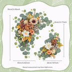 Odouzy Artificial Wedding Arch Flowers for Wedding Sign,Set of 2 for Wedding Welcome Ceremony Sign,Faux Floral Swags,Wedding, Banquet and Reception Backdrop Floral Decoration (Coffee Orange)
