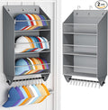 Over the Door Hat Rack - 3-Layer Design Hat Organizer Holds 30-36 Hats with 10 Hooks, Ideal Hat Rack for Door, Over the Door Organizer for Closet, Apartment, Bedroom, Dorm, 2 Pack, Grey