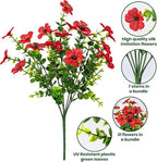 Lnoicy 20 Bundles Artificial Flowers for Outdoor Fake Plants for Spring Decoration,Faux Eucalyptus Flowers for Planter UV Resistant Lifelike for Home Porch Garden（7 Color）