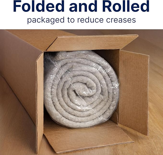 RUGPADUSA - Eco-Plush - 8' Round - 1/4" Thick - 100% Felt - Premium Cushioned Rug Pad - Available in 3 Thicknesses, Many Custom Sizes