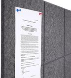 Large Cork Board Alternative 48" X 36" Bulletin Board - 12 Pack Removable Felt Wall Tiles with 30 pushpins, Large Cork Boards for Walls Cork Board for Office Pin Board Tack Board - Dark Gray