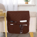 Armchair Caddy for Couch Remote Control Holder Premium Durable Non-slip Sofa Armset Organizer Caddy Storage for Recliner Couch 4 Pocket for Cell Phone Magazine 35"x13" Chocolate 1 Piece