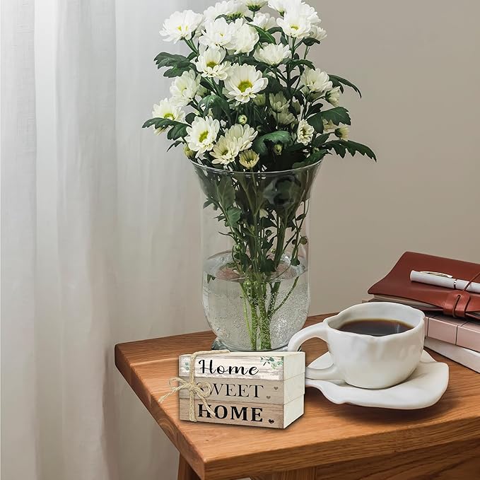 Mini Decorative Books For Home Decor, Small Wood Book Stack For Table Decor, Home Sweet Home decoration Books For Living Room Bookshelf, Farmhouse Stacked Books decoration（L49)