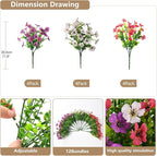 Artificial Flowers Faux Plants Outdoor Fake Flowers Spring Decor,12 Bundles Realistic Plastic Plant Colorful Daisy UV Resistant for Porch Patio Home Yard Garden Window Box Pot Planters