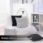 HPUK Decorative Throw Pillow Covers Set of 4 Geometric Design Linen Cushion Cover for Couch Sofa Living Room, 20"x20" inches, Black