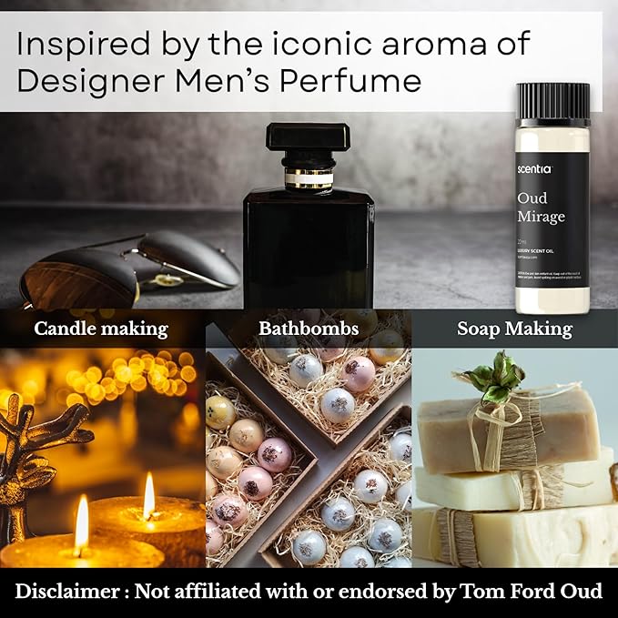 Scentia Oud Mirage Hotel Diffuser Oil 20 ml | Oud Mirage for Scent Diffuser | Luxurious Aroma, Niche Scent, Cardamom, Rosewood & Oud | 20ml Aromatherapy Fragrance - Thanksgiving & Holiday Gift