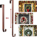 Wreath Door Hanger,Easter Decorations Wreath Hangers for Front Door, Adjustable Over the Door Hooks for Hanging Welcome Sign Length from 15 to 25 Inches,Metal Front Door Porch Apartment Decor