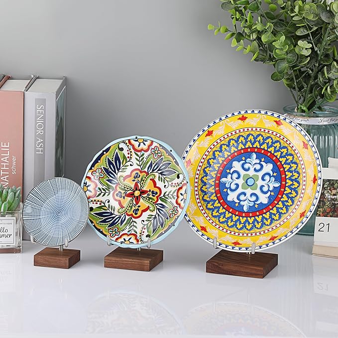 Hipiwe Crystal Display Stand Adjustable Metal Arms Display Stand Easel with Wooden Base for Displaying Geodes Rock Mineral Agate Coral Seashell and Small Collectibles,2"x2"x2.9"