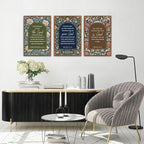 KAlRNE Vintage Christian Floral Framed Canvas Wall Art Set of 3(16”X24”),Boho William Morris Wall Decor,Religious Bible Verse Painting,Inspirational Scripture Art Prints For Living Room Bedroom Church