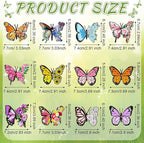 Geelin 36 Pcs Summer Wood Hanging Ornaments for Tree Mini Tree Decorations Hawaiian Beach Wooden Pendant Decorations with String for Luau Party Supplies(Butterfly)