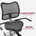 Sunny Health & Fitness Elite Recumbent Cross Trainer & Elliptical Machine with Arm Exercisers for Home Arm/Leg Training, Easy Adjust Seat & Mesh Backrest, Free SunnyFit App Bluetooth Connectivity