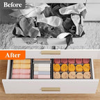 Lifewit Underwear Drawer Organizer for Closet 36 Pack, 3 Sizes Dresser Organizer Dividers, Deep Fabric Foldable Drawer Storage Organizer Bins for Clothes/Sock/Bra, Light Grey