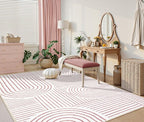 Lahome Abstract 8x10 Area Rug, Soft Washable Accent Rug for Living Room, Bedroom & Dining Room, Ultra-Thin Pink/White Carpet (8x10ft)