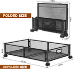 Under Bed Storage Containers,2 Pack Foldable Underbed Storage Containers with Handles and Wheels,Folding Bed Shoes Clothes Organizer,Easy Assembly Underbed Storage for Toy ,Bedding,Bedroom(Black)