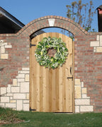 Vlorart 24-26 Inch Artificial Spring Summer Greenery Christmas Wreaths for Front Door Green Eucalyptus Leaf Wreath Decor Boxwood with Big Berries for Farmhouse Outside Year Round