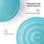 Inflated Wobble Cushion,Circular Non-slip Texture for Comfortable Sitting,Extra Thick Dyna Disc with Pump for Core Strength,Wiggle Seat to Improve Posture,Fitness,660lb Load Capacity