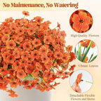 MACTING Artificial Fall Flowers for Outdoors 6 Bundles Faux Mums Outdoor Plants Fake Silk Flowers UV Resistant No Fade for Planters Front Door Porch Patio Home Indoor Outside Autumn Thanksgiving Decor