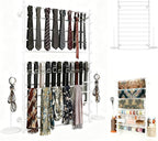 12 Layers 80cm White Wall Display Stand Wrapping Paper Ribbon Organizer Tie Scarf Rack Belt Towel Holder Spool Hijab Stand Metal Shelving for Home, Retail Stores, Flower Shop, Studio, Sewing