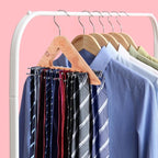 Leinuosen 2 Pack Cedar Tie Organizer Wooden Neck Tie Hook Organizer Storage up to 40 Ties Convenient Storage for Neckties, Belts, Hats